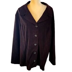 Capistrano Women's  Brown Button Down Shacket Plus Size 2X 3X